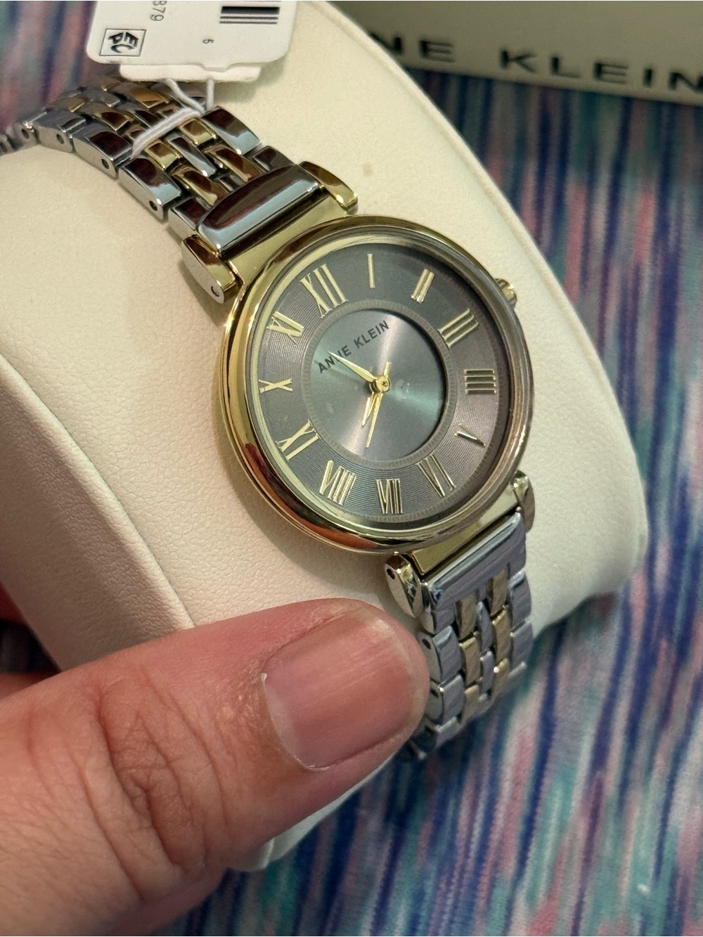 Anne Klein Two-Tone Silver and Gold Round Dial Women's Watch